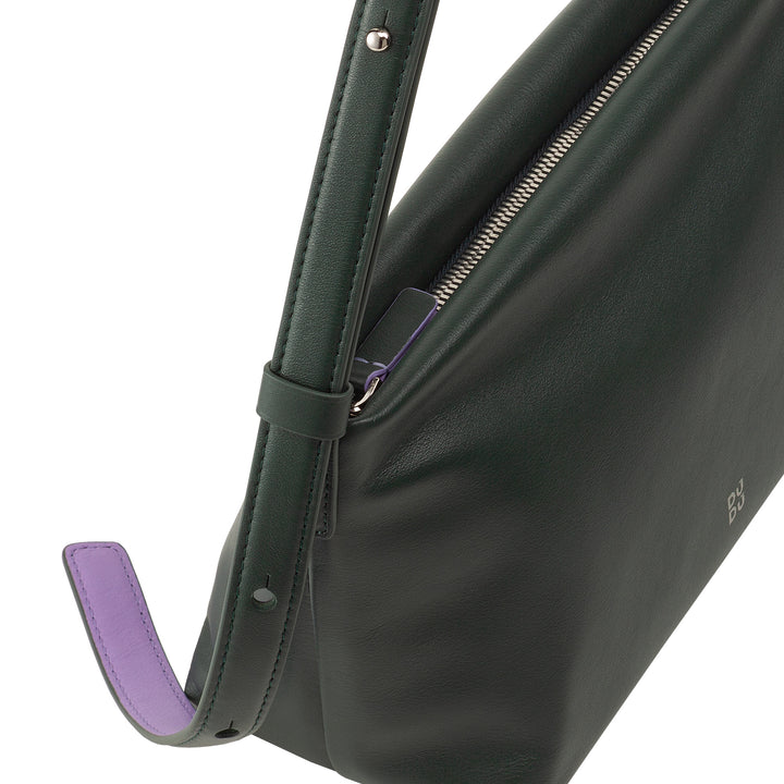 DUDU Kleine damesschoudertas van zacht leer, schoudertas, ritssluiting, elegante stadsmode-avondhandtas