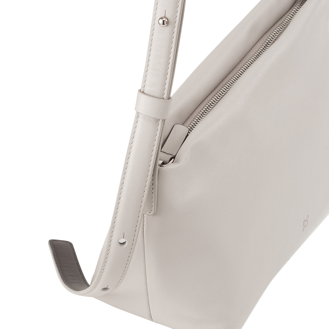 DUDU Kleine damesschoudertas van zacht leer, schoudertas, ritssluiting, elegante stadsmode-avondhandtas