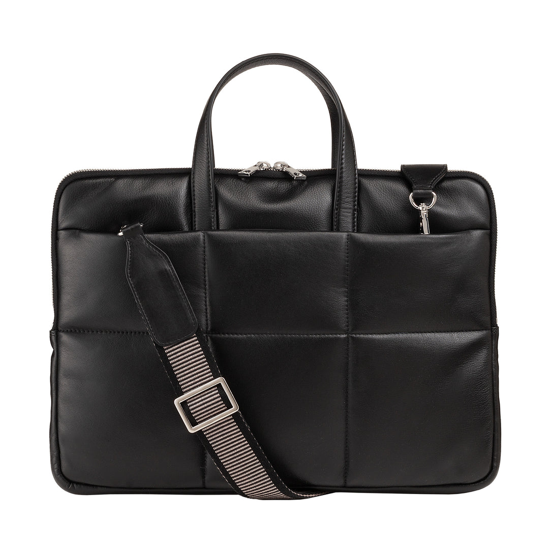 DUDU naisten 14 tuuman kannettava tietokonelaukku, jossa pehmustettu tikattu nahkainen olkahihna, kannettavan tietokoneen pidike MacBook muistikirja, jopa 14 tuuman tyylikäs laukkukansio