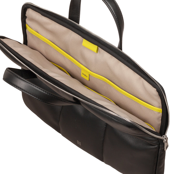 DUDU naisten 14 tuuman kannettava tietokonelaukku, jossa pehmustettu tikattu nahkainen olkahihna, kannettavan tietokoneen pidike MacBook muistikirja, jopa 14 tuuman tyylikäs laukkukansio