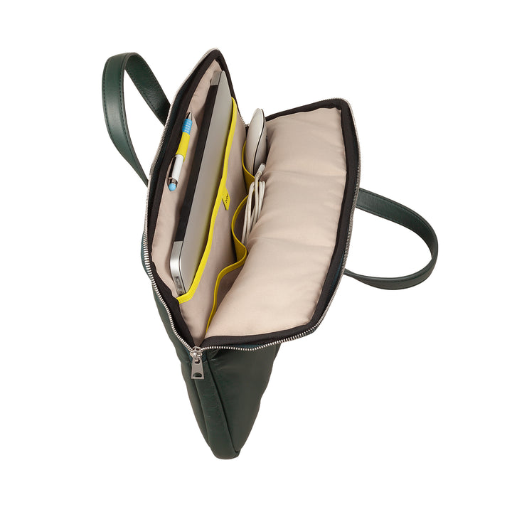 Bolsa feminina para laptop DUDU de 14 polegadas com alça de ombro acolchoada de couro acolchoado, suporte para laptop MacBook notebook de até 14 ", pasta de bolsa elegante