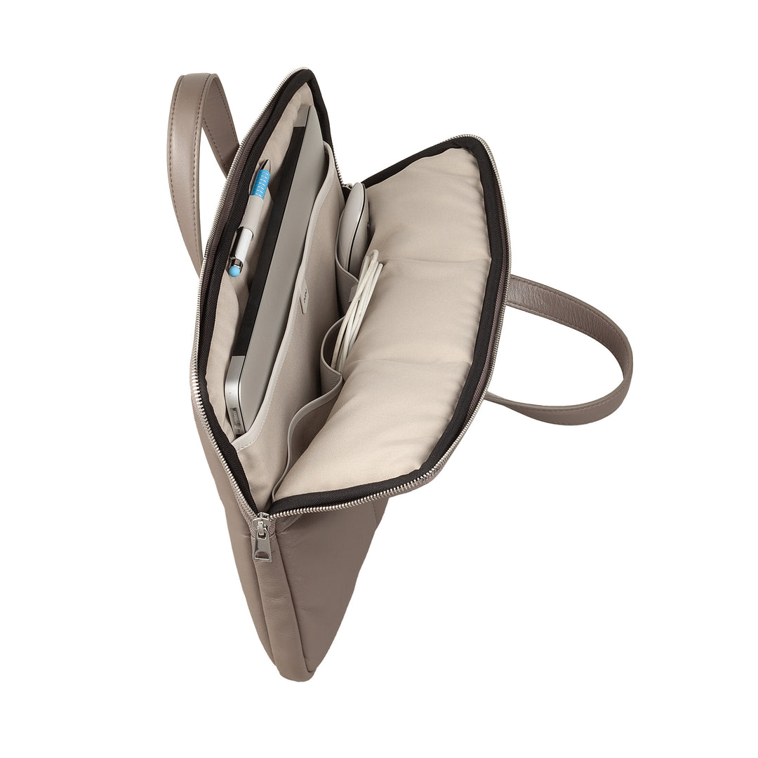 Bolsa feminina para laptop DUDU de 14 polegadas com alça de ombro acolchoada de couro acolchoado, suporte para laptop MacBook notebook de até 14 ", pasta de bolsa elegante