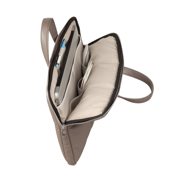 Bolsa feminina para laptop DUDU de 14 polegadas com alça de ombro acolchoada de couro acolchoado, suporte para laptop MacBook notebook de até 14 ", pasta de bolsa elegante