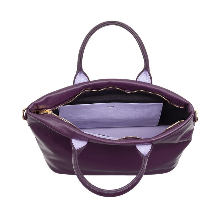 DUDU Women's Leather Handbag with Shoulder Strap, Small Medium Shoulder Bag with Zipper and Detachable Shoulder Strap, Elegant Colorful Handbag