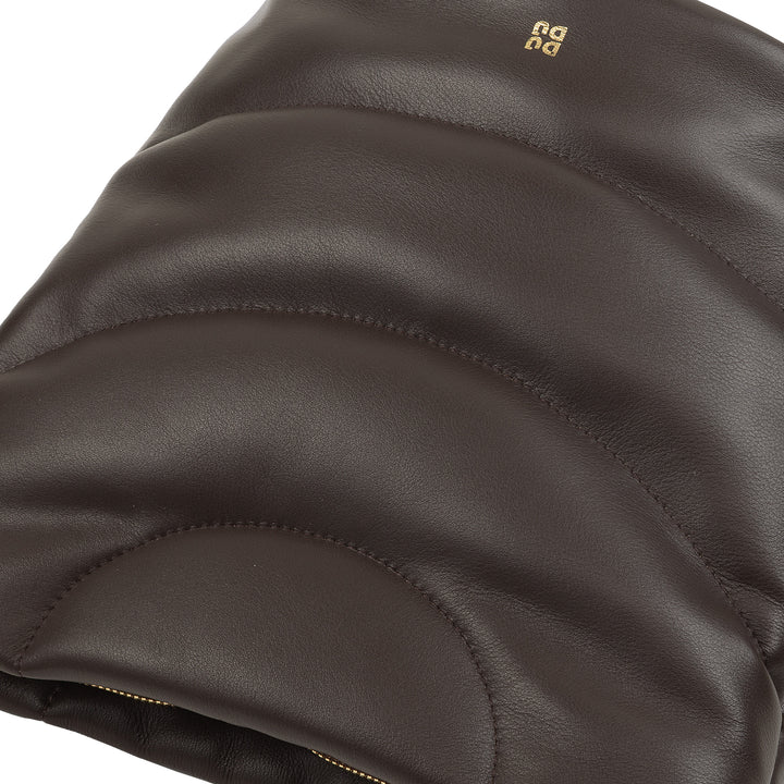 Bolsa de ombro feminina DUDU e alça de ombro acolchoada acolchoada em couro napa, bolsa grande com zíper e alça dupla, design elegante