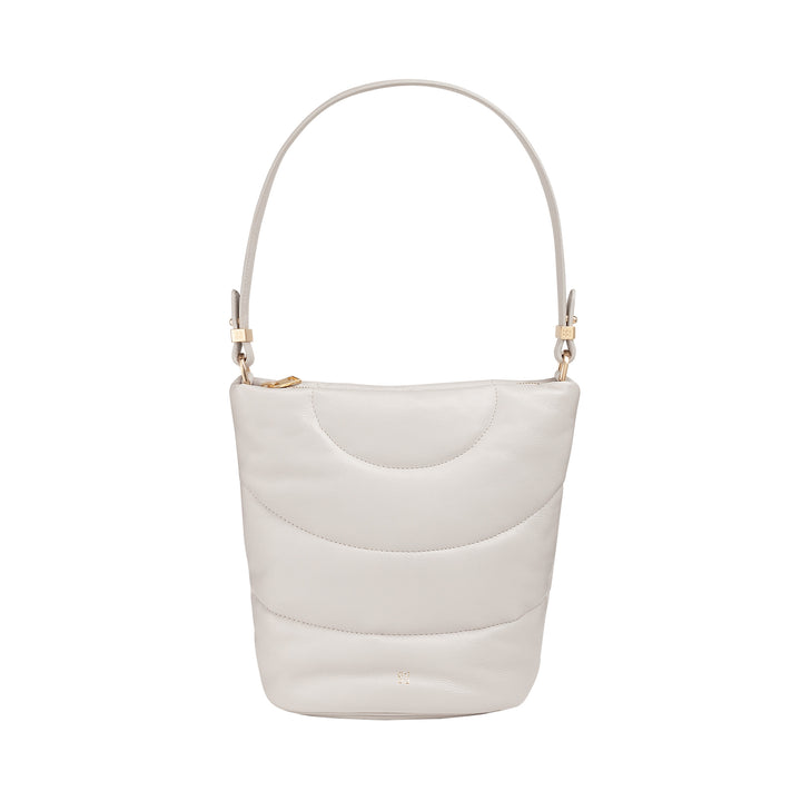 Bolsa de ombro feminina DUDU e alça de ombro acolchoada acolchoada em couro napa, bolsa grande com zíper e alça dupla, design elegante