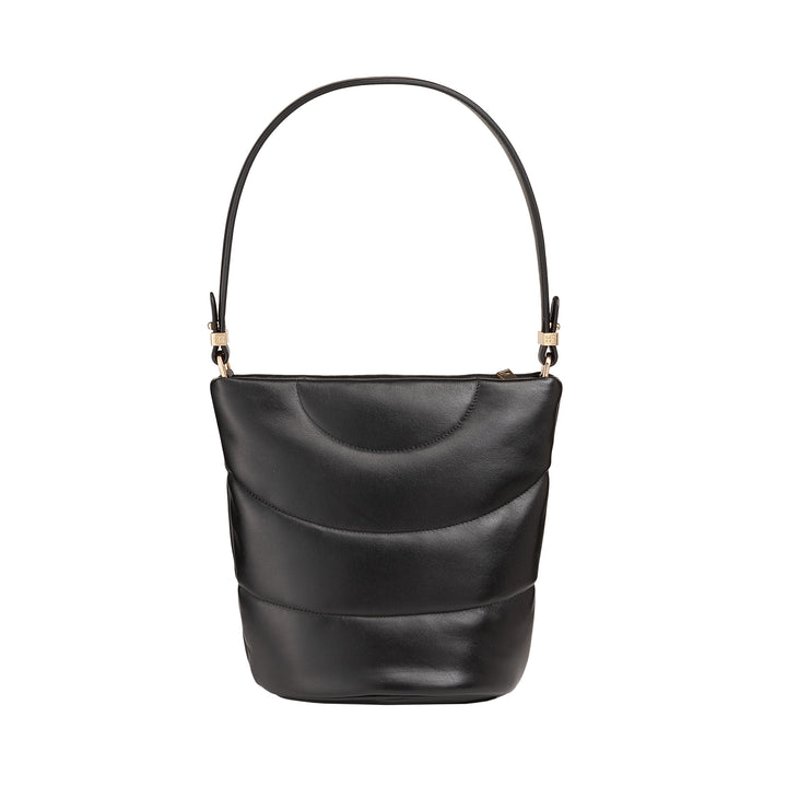 Bolsa de ombro feminina DUDU e alça de ombro acolchoada acolchoada em couro napa, bolsa grande com zíper e alça dupla, design elegante