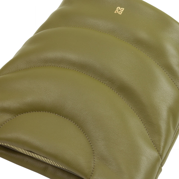 DUDU Borsa Donna a Spalla e Tracolla Trapuntata Imbottita in Pelle Nappa, Borsa Grande con Cerniera e Doppia Tracolla, Design Elegante