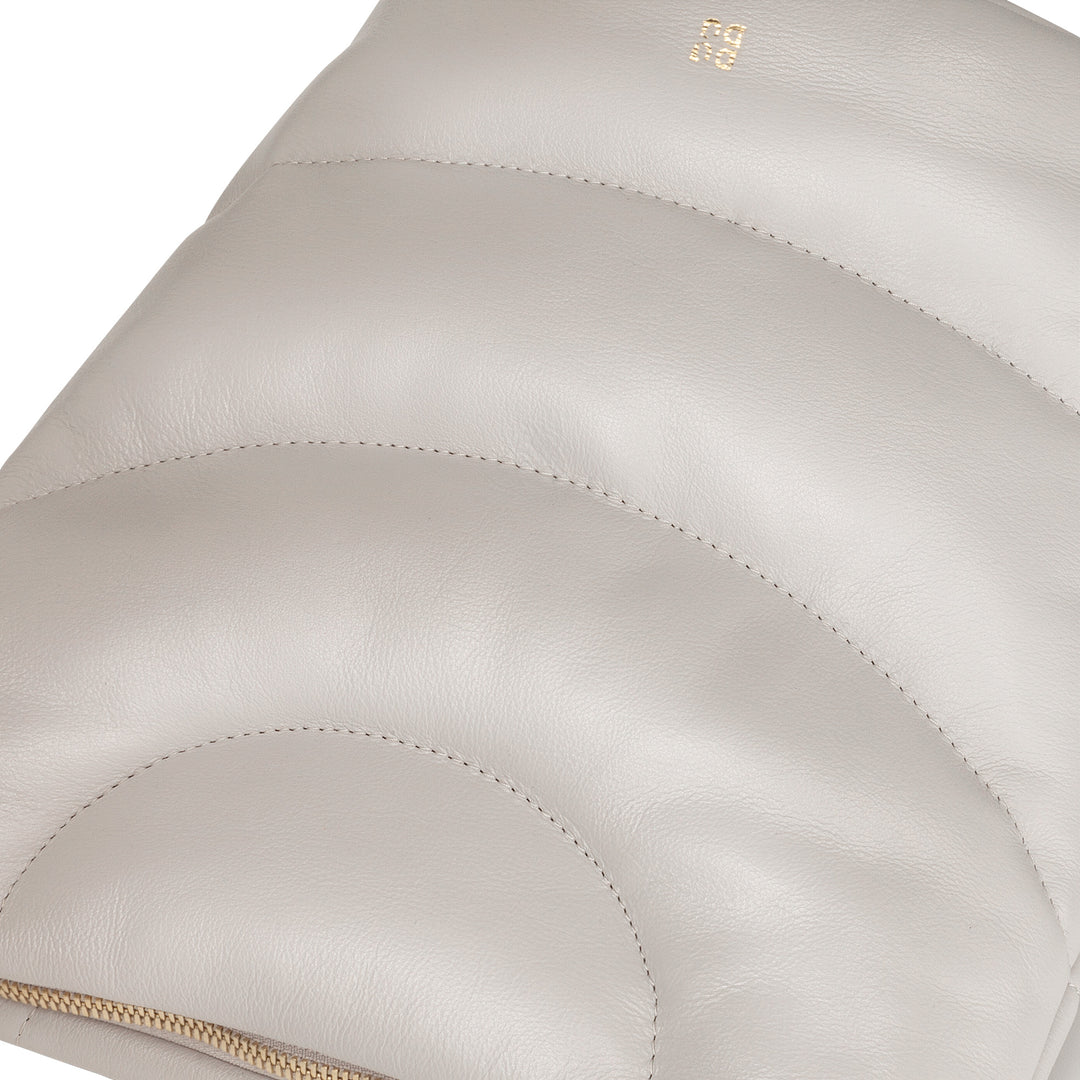 Bolsa de ombro feminina DUDU e alça de ombro acolchoada acolchoada em couro napa, bolsa grande com zíper e alça dupla, design elegante