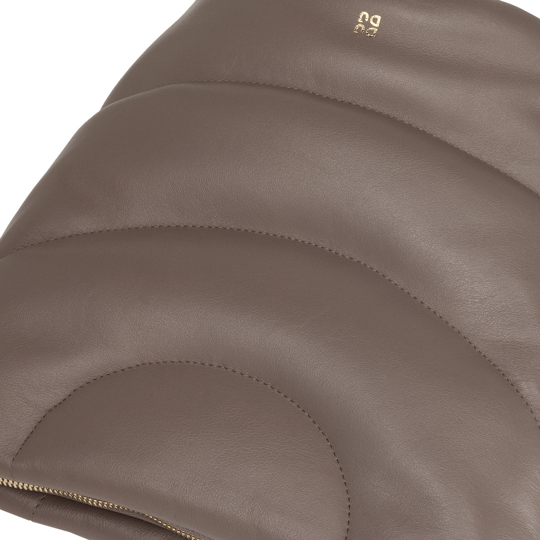 Bolsa de ombro feminina DUDU e alça de ombro acolchoada acolchoada em couro napa, bolsa grande com zíper e alça dupla, design elegante