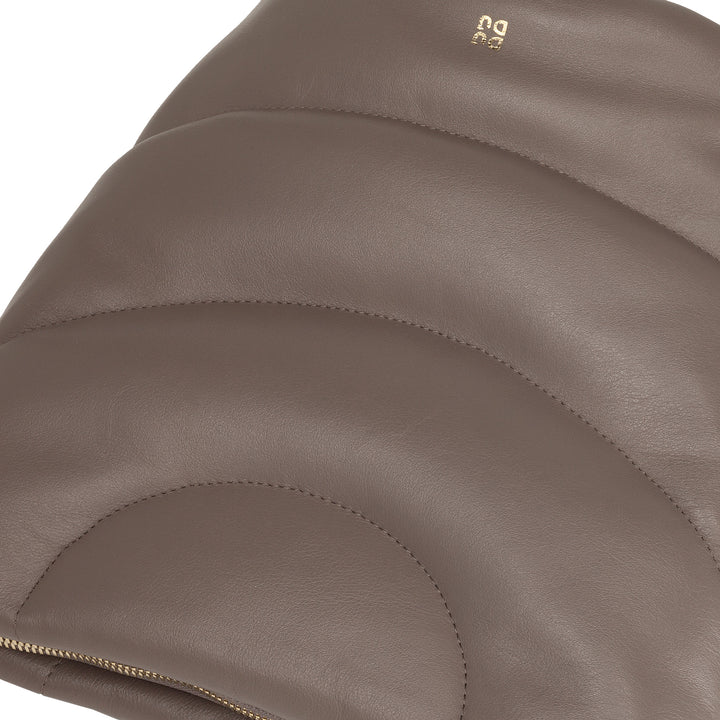 Bolsa de ombro feminina DUDU e alça de ombro acolchoada acolchoada em couro napa, bolsa grande com zíper e alça dupla, design elegante