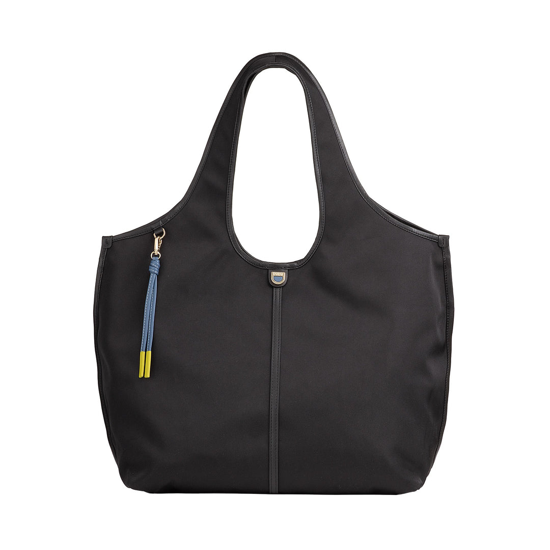DUDU Borsa Donna a Mano a Tracolla Grande in Nylon e Pelle – Shopper Leggera con Tracolla Regolabile e Chiusura Magnetica