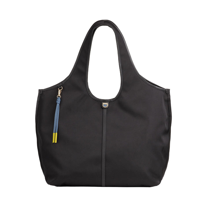 DUDU Borsa Donna a Mano a Tracolla Grande in Nylon e Pelle – Shopper Leggera con Tracolla Regolabile e Chiusura Magnetica
