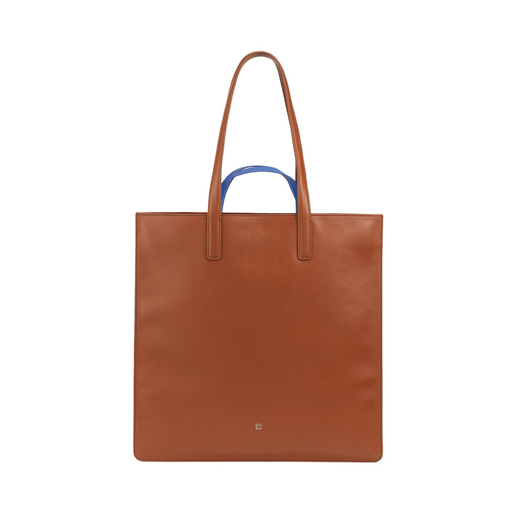 DUDU grote zachte damestas, boodschappentas van gekleurd leer, dubbele handvatten, elegante schoudertas, grote handtas