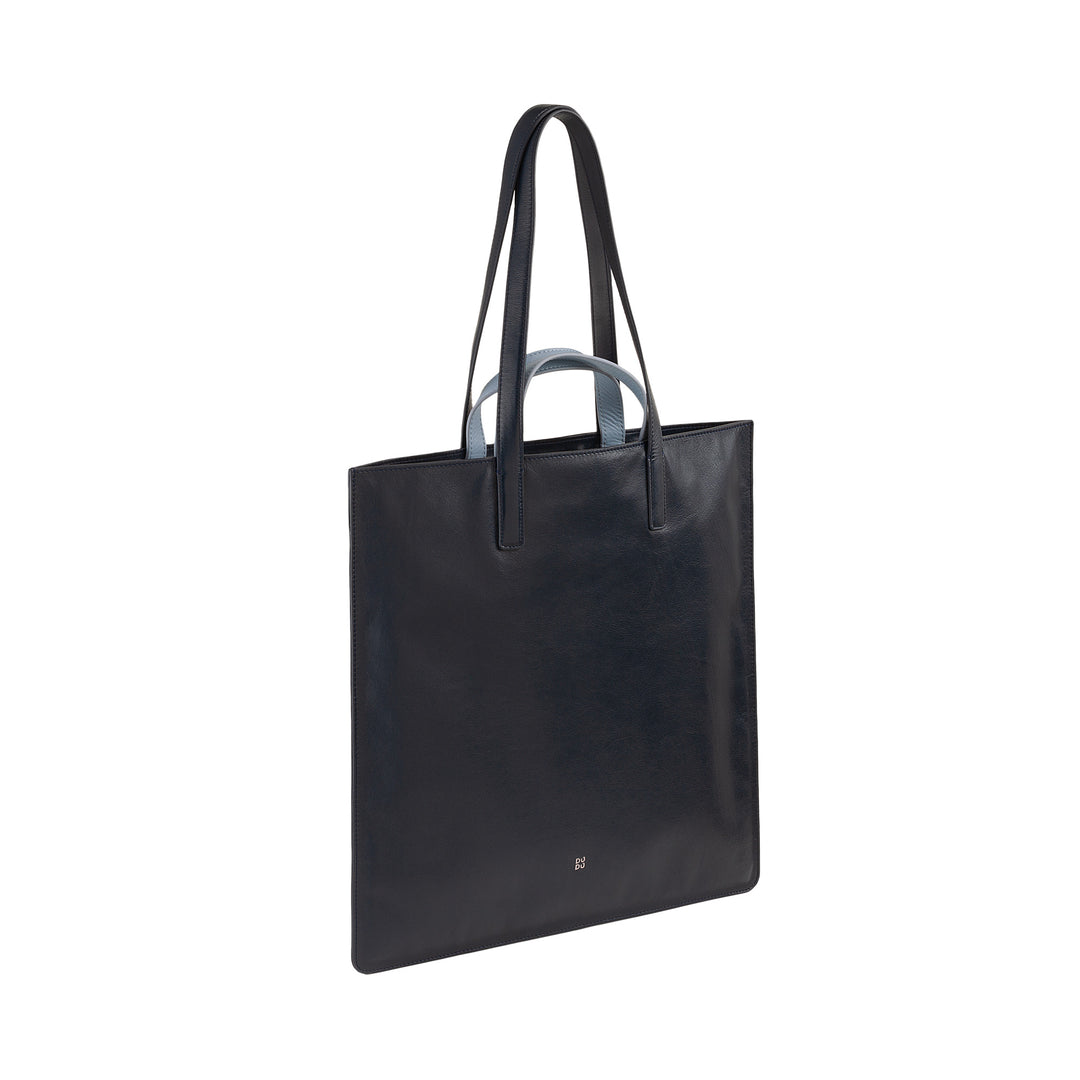 DUDU Große weiche Damentasche, Einkaufstasche aus farbigem Leder, Doppelgriffe, elegante Umhängetasche, große Handtasche