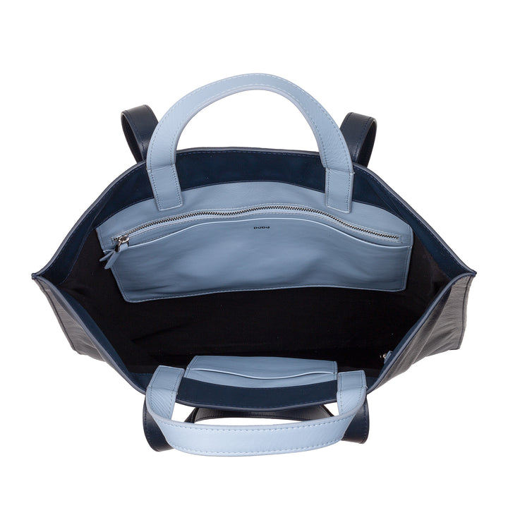 DUDU Große weiche Damentasche, Einkaufstasche aus farbigem Leder, Doppelgriffe, elegante Umhängetasche, große Handtasche