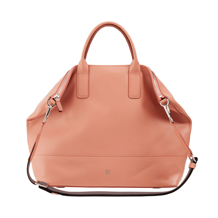 DUDU Sac à bandoulière élégant pour femme en cuir véritable, sac à main avec deux poignées et fermeture éclair