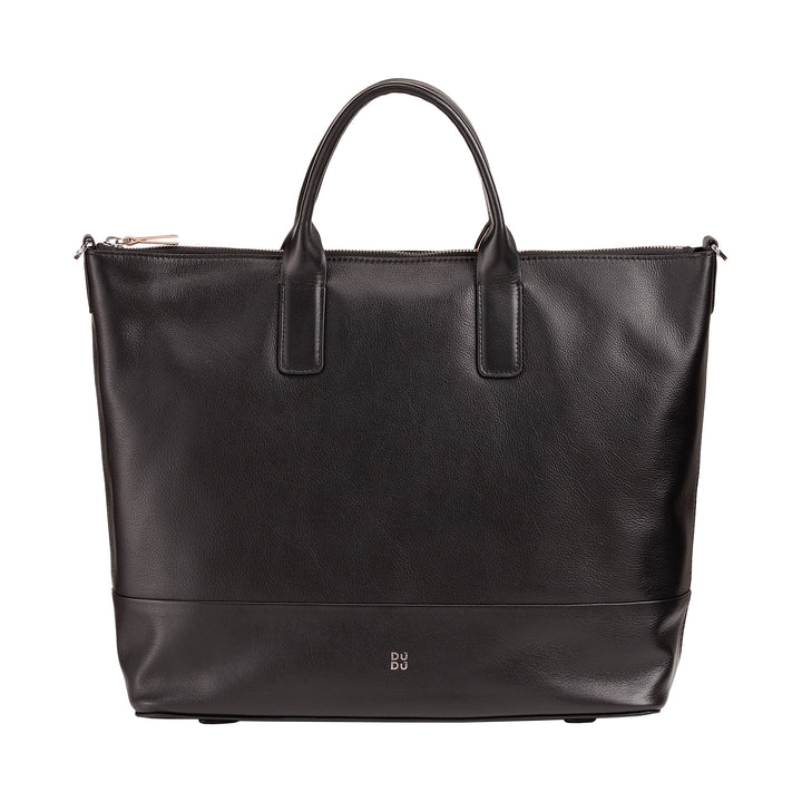 DUDU Sac à bandoulière élégant pour femme en cuir véritable, sac à main avec deux poignées et fermeture éclair