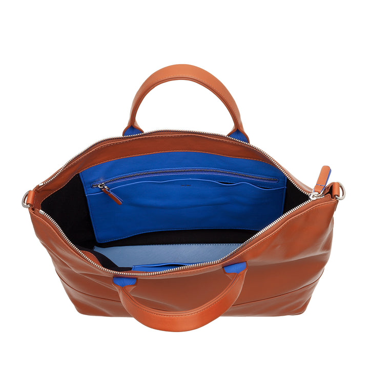 DUDU Borsa a Tracolla Spalla Elegante Donna in Vera Pelle, Borsa a Mano con Due Manici e Cerniera Zip