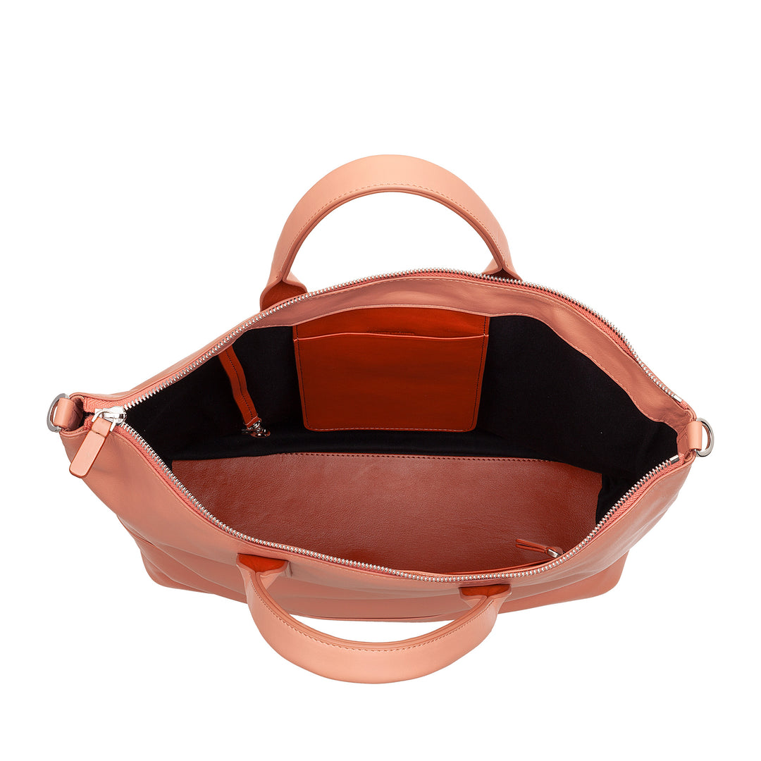 DUDU Sac à bandoulière élégant pour femme en cuir véritable, sac à main avec deux poignées et fermeture éclair