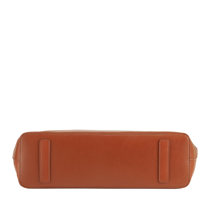 DUDU Borsa a Tracolla Spalla Elegante Donna in Vera Pelle, Borsa a Mano con Due Manici e Cerniera Zip