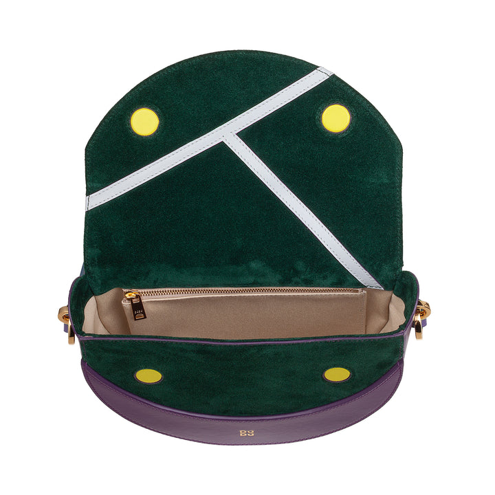 Γυναικεία τσάντα ώμου DUDU από γνήσιο δέρμα, άκαμπτο μισοφέγγαρο, κατασκευής Ιταλίας, τσάντα χειρός με πτερύγιο και διπλό λουράκι ώμου, μαγνητικό κλείσιμο