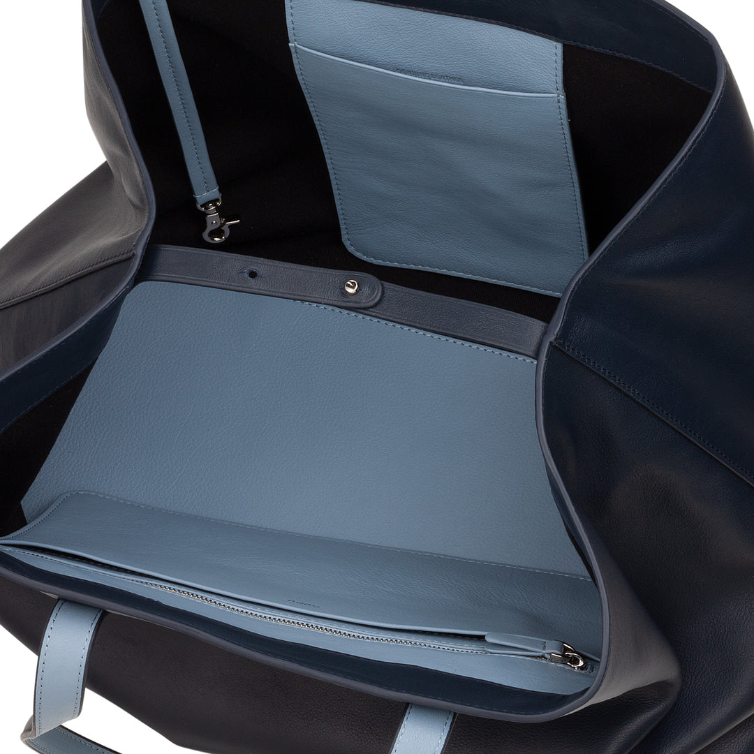 DUDU Large Women's Leather Bag, Soft Shopper Tote Bag, Shoulder Bag with Two Handles, Large Fashion Handbag