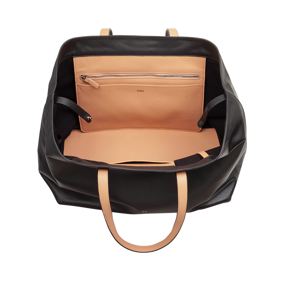 Bolsa grande de couro feminina DUDU, sacola macia de compras, bolsa de ombro com duas alças, bolsa grande da moda