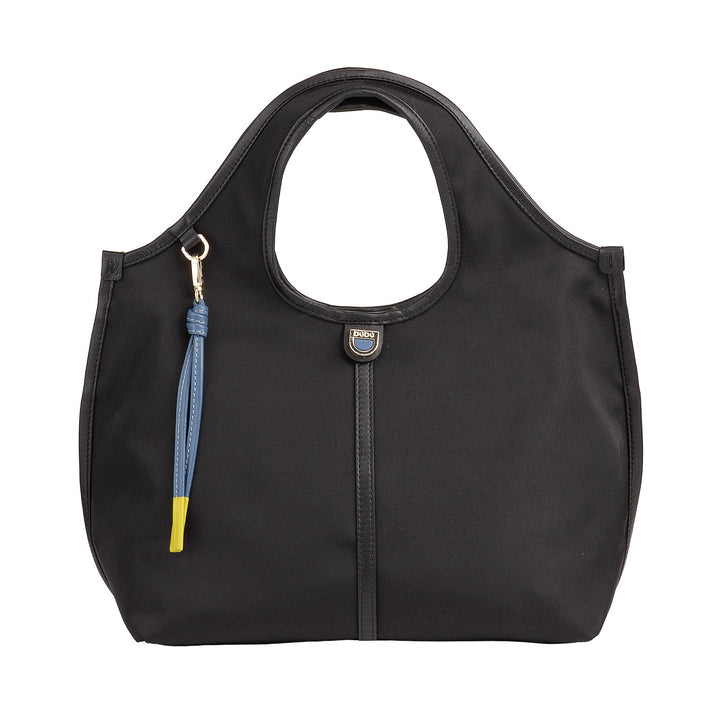 DUDU Borsa Donna a Mano a Tracolla Piccola in Nylon e Pelle – Shopper Leggera con Tracolla Regolabile e Chiusura Magnetica