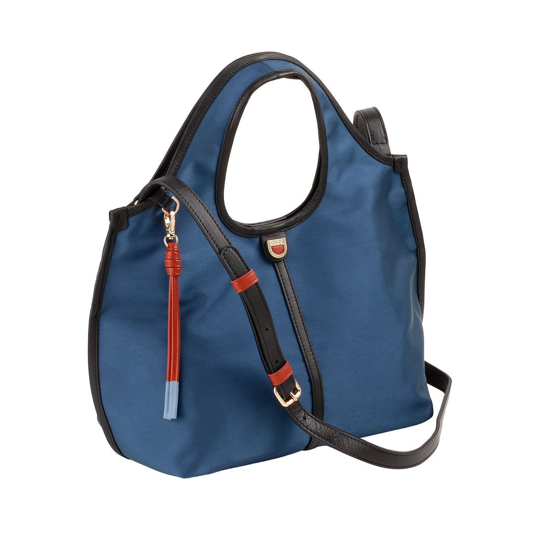 Bolsa feminina de ombro pequena DUDU em nylon e couro – Shopper leve com alça de ombro ajustável e fecho magnético