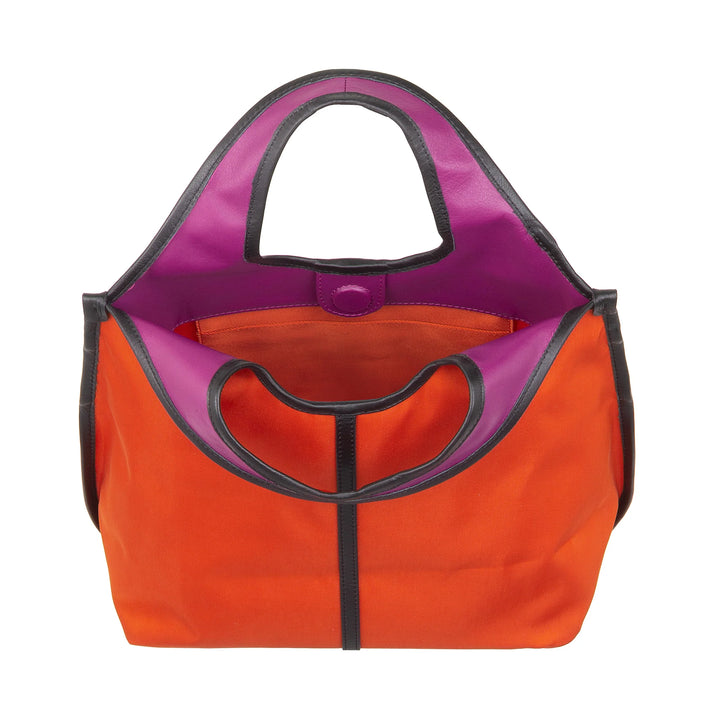 Bolsa feminina de ombro pequena DUDU em nylon e couro – Shopper leve com alça de ombro ajustável e fecho magnético