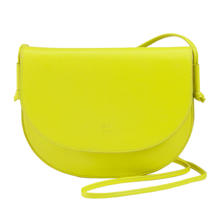 DUDU lille skuldertaske i læder til kvinder, slank håndtaske i kompakt design med knaplukning, justerbar skulderrem