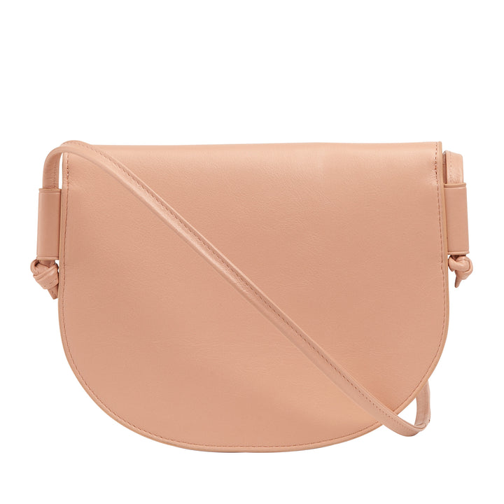 DUDU kleine leren schoudertas voor dames, slanke, compacte handtas met knoopsluiting, verstelbare schouderriem