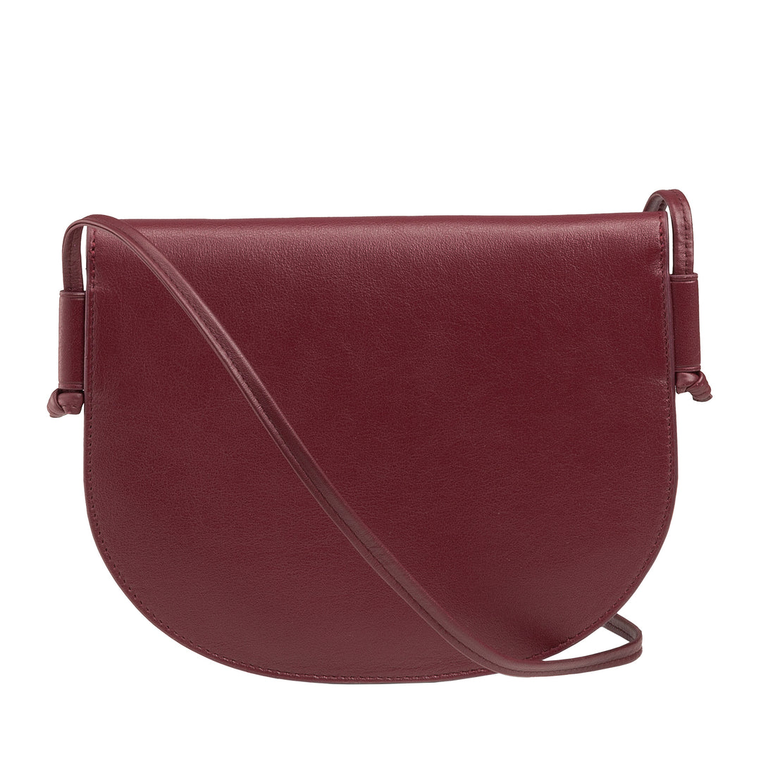 DUDU Small Women's Leather Shoulder Bag, Slim Compact Design Handbag with Button Closure, Adjustable Shoulder Strap