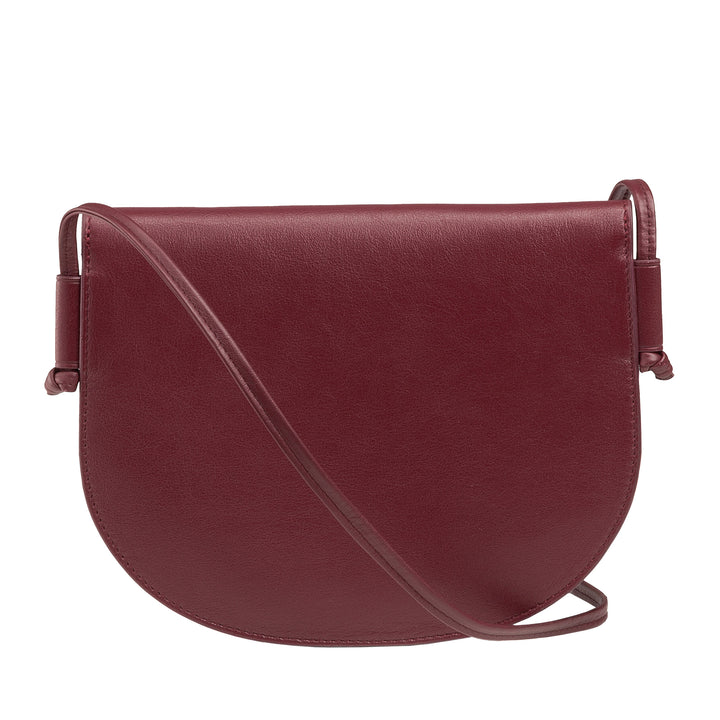 DUDU Small Women's Leather Shoulder Bag, Slim Compact Design Handbag with Button Closure, Adjustable Shoulder Strap