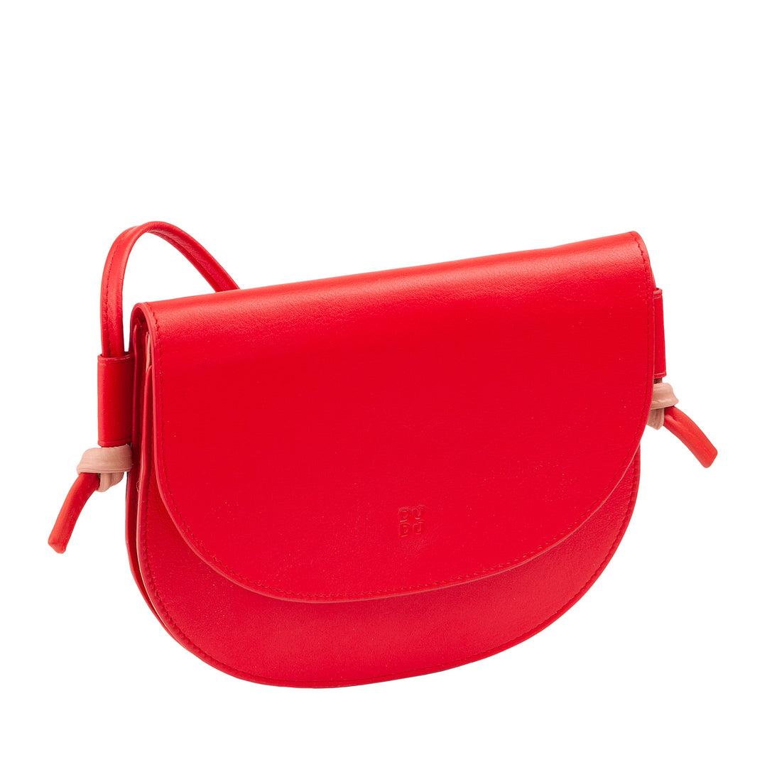 DUDU Μικρή γυναικεία δερμάτινη τσάντα ώμου, λεπτή τσάντα συμπαγούς σχεδίασης με κλείσιμο με κουμπί, ρυθμιζόμενο λουρί ώμου