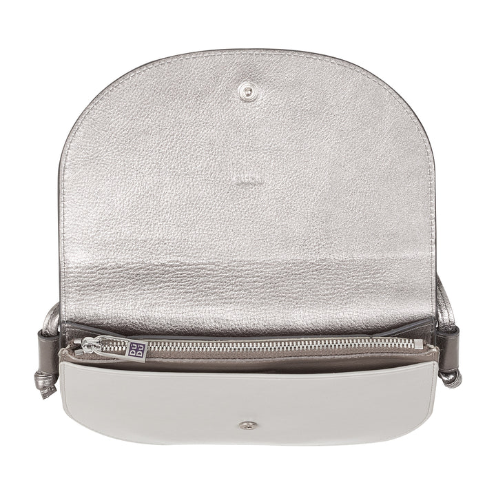 DUDU Borsa a Tracolla Donna Piccola in Pelle, Borsetta Design Sottile Compatta con Chiusura a Bottone, Tracolla Regolabile