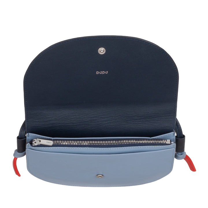 DUDU Μικρή γυναικεία δερμάτινη τσάντα ώμου, λεπτή τσάντα συμπαγούς σχεδίασης με κλείσιμο με κουμπί, ρυθμιζόμενο λουρί ώμου