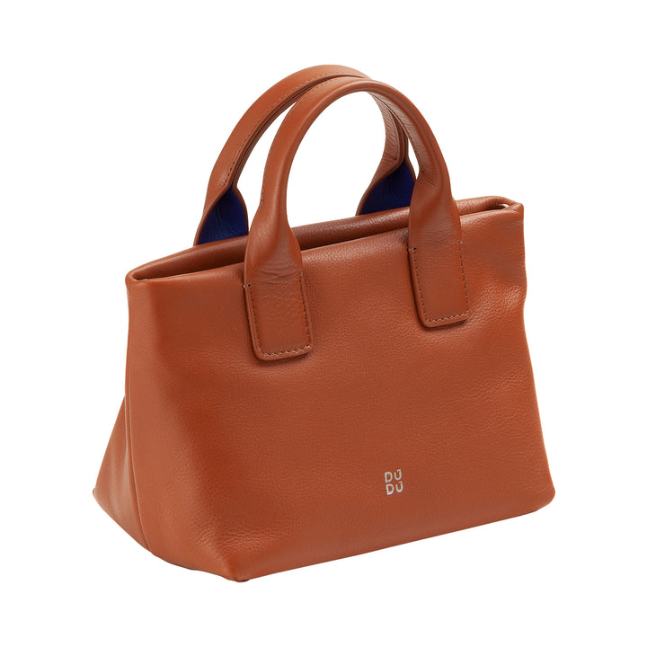 DUDU kleine damesschoudertas van echt leer, elegante avondminitas, 22 x 13 cm, dubbele handvatten, kettingschouderriem, ritssluiting