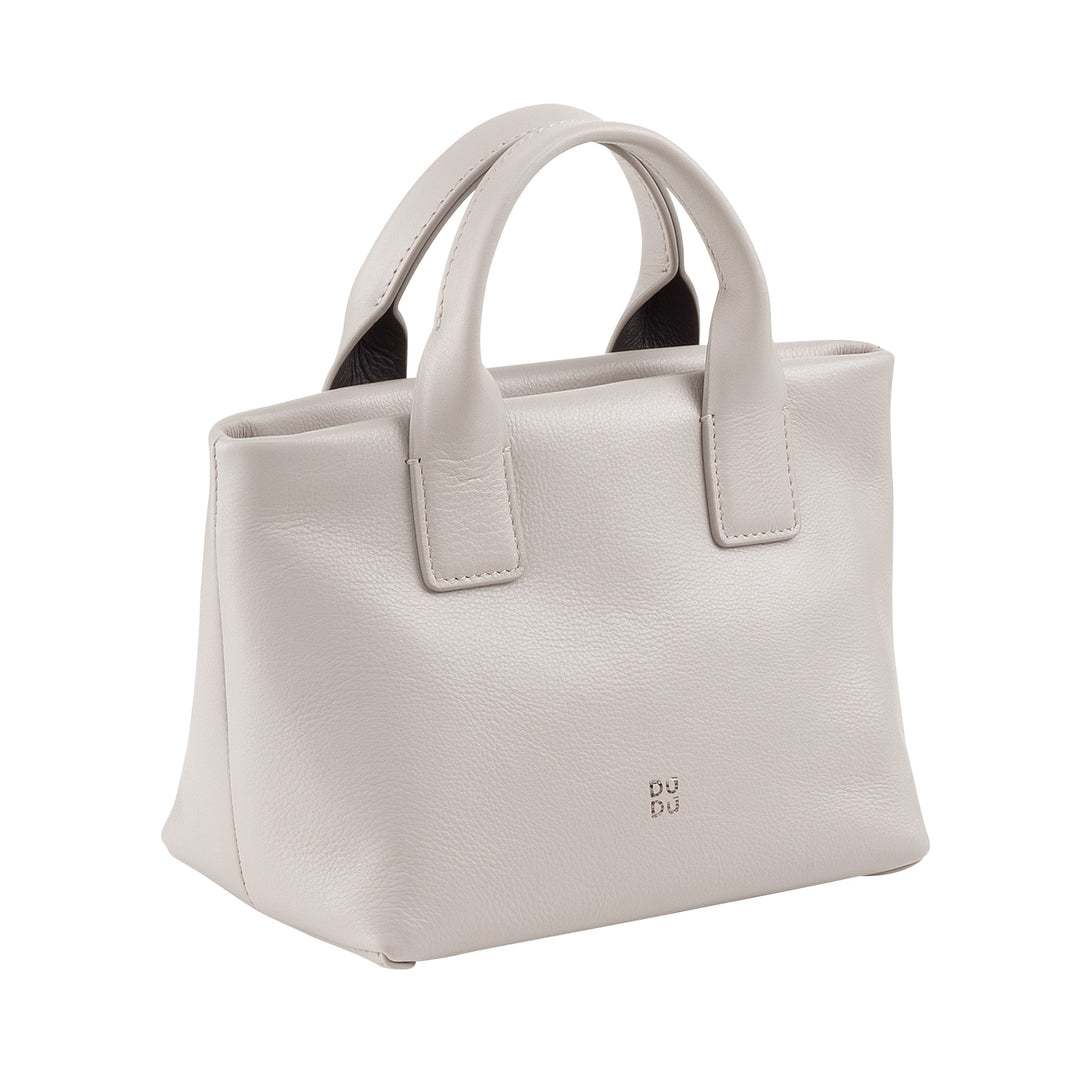 DUDU kleine damesschoudertas van echt leer, elegante avondminitas, 22 x 13 cm, dubbele handvatten, kettingschouderriem, ritssluiting