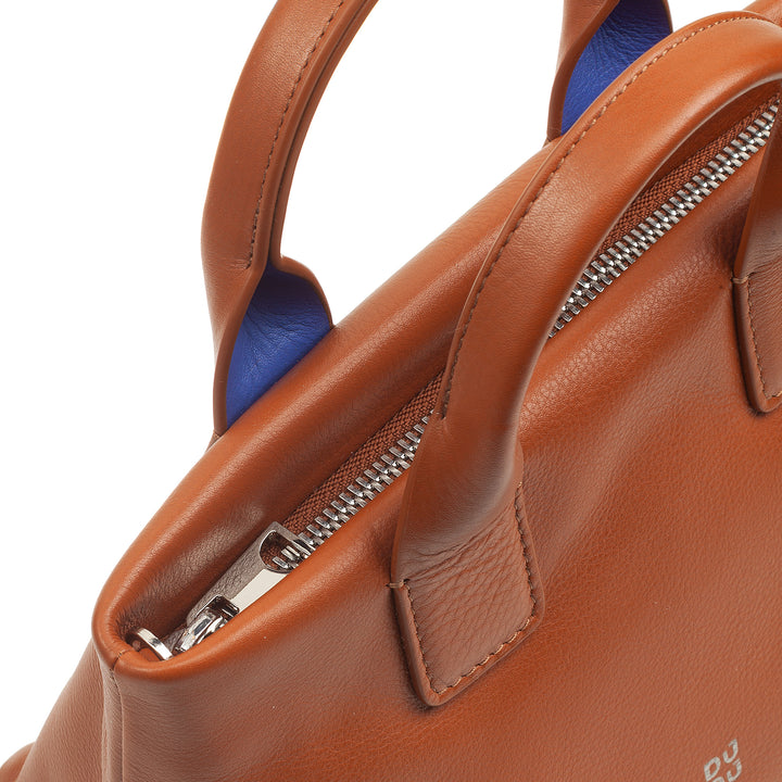 DUDU kleine damesschoudertas van echt leer, elegante avondminitas, 22 x 13 cm, dubbele handvatten, kettingschouderriem, ritssluiting