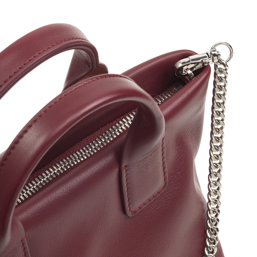 DUDU kleine damesschoudertas van echt leer, elegante avondminitas, 22 x 13 cm, dubbele handvatten, kettingschouderriem, ritssluiting