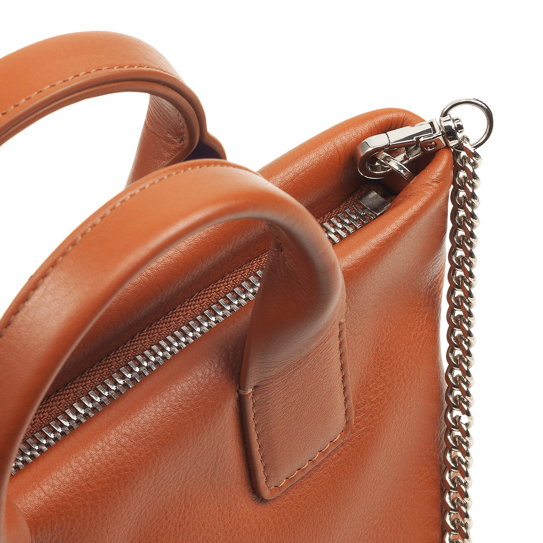 DUDU kleine damesschoudertas van echt leer, elegante avondminitas, 22 x 13 cm, dubbele handvatten, kettingschouderriem, ritssluiting