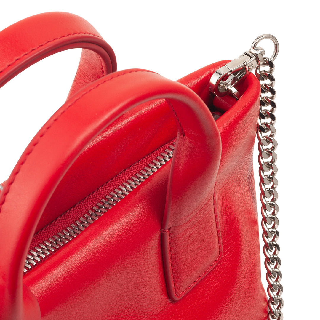 DUDU kleine damesschoudertas van echt leer, elegante avondminitas, 22 x 13 cm, dubbele handvatten, kettingschouderriem, ritssluiting