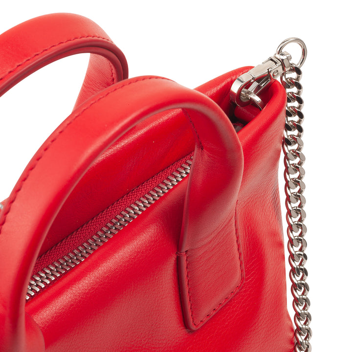 DUDU kleine damesschoudertas van echt leer, elegante avondminitas, 22 x 13 cm, dubbele handvatten, kettingschouderriem, ritssluiting