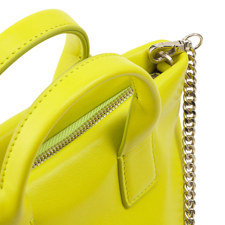 DUDU Μικρή γυναικεία τσάντα ώμου από γνήσιο δέρμα, κομψή βραδινή μίνι τσάντα, 22 x 13 cm, διπλές λαβές, λουράκι ώμου με αλυσίδα, κλείνει με φερμουάρ