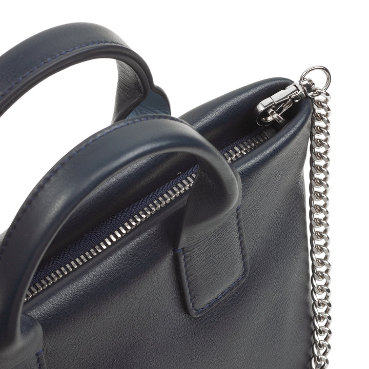 DUDU kleine damesschoudertas van echt leer, elegante avondminitas, 22 x 13 cm, dubbele handvatten, kettingschouderriem, ritssluiting