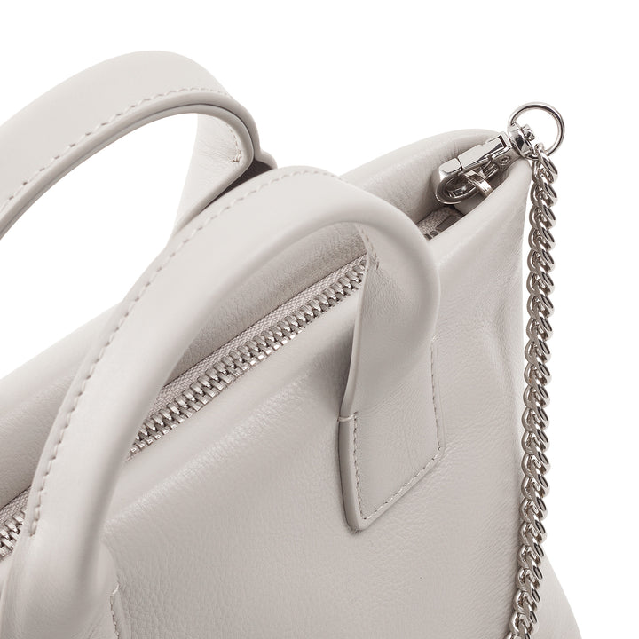 DUDU kleine damesschoudertas van echt leer, elegante avondminitas, 22 x 13 cm, dubbele handvatten, kettingschouderriem, ritssluiting