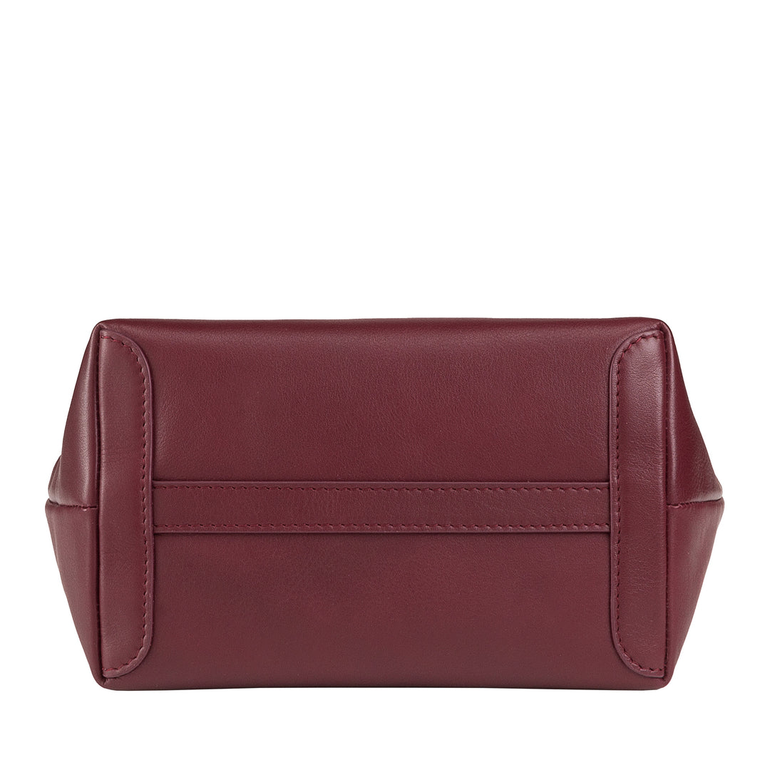 DUDU kleine damesschoudertas van echt leer, elegante avondminitas, 22 x 13 cm, dubbele handvatten, kettingschouderriem, ritssluiting