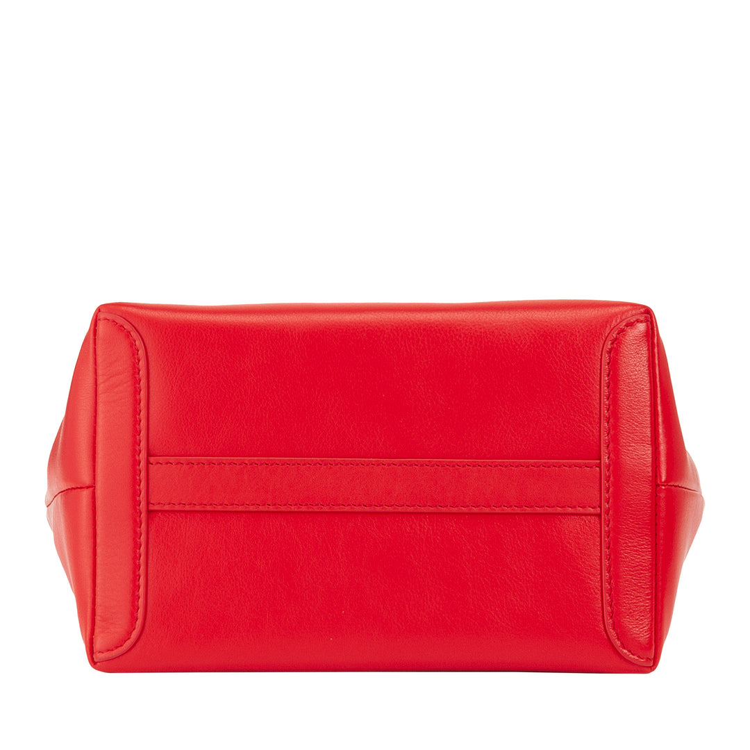 DUDU kleine damesschoudertas van echt leer, elegante avondminitas, 22 x 13 cm, dubbele handvatten, kettingschouderriem, ritssluiting